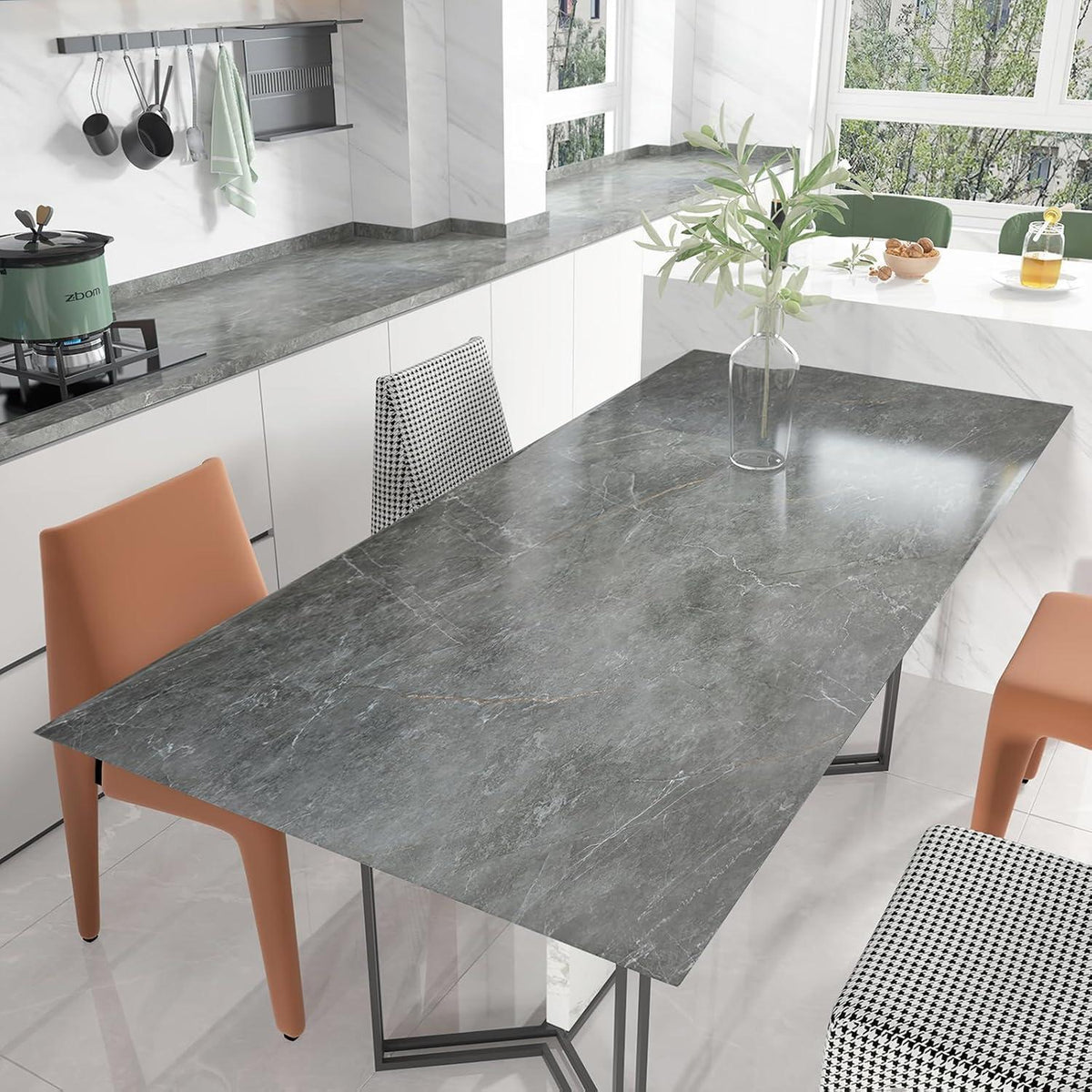Vinylfolie Marmoroptik Grau 81,3 x 800,1 cm wasserdicht