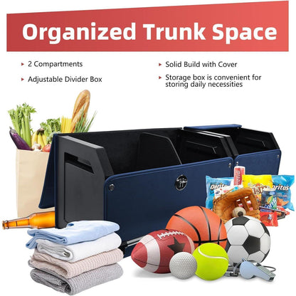 Auto Kofferraum Organizer mit Deckel & Griff – Blau