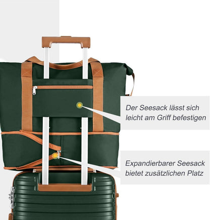 Joyway ABS Hartschalen Koffer Set 5tlg Handgepäck Grün Braun TSA Rollen