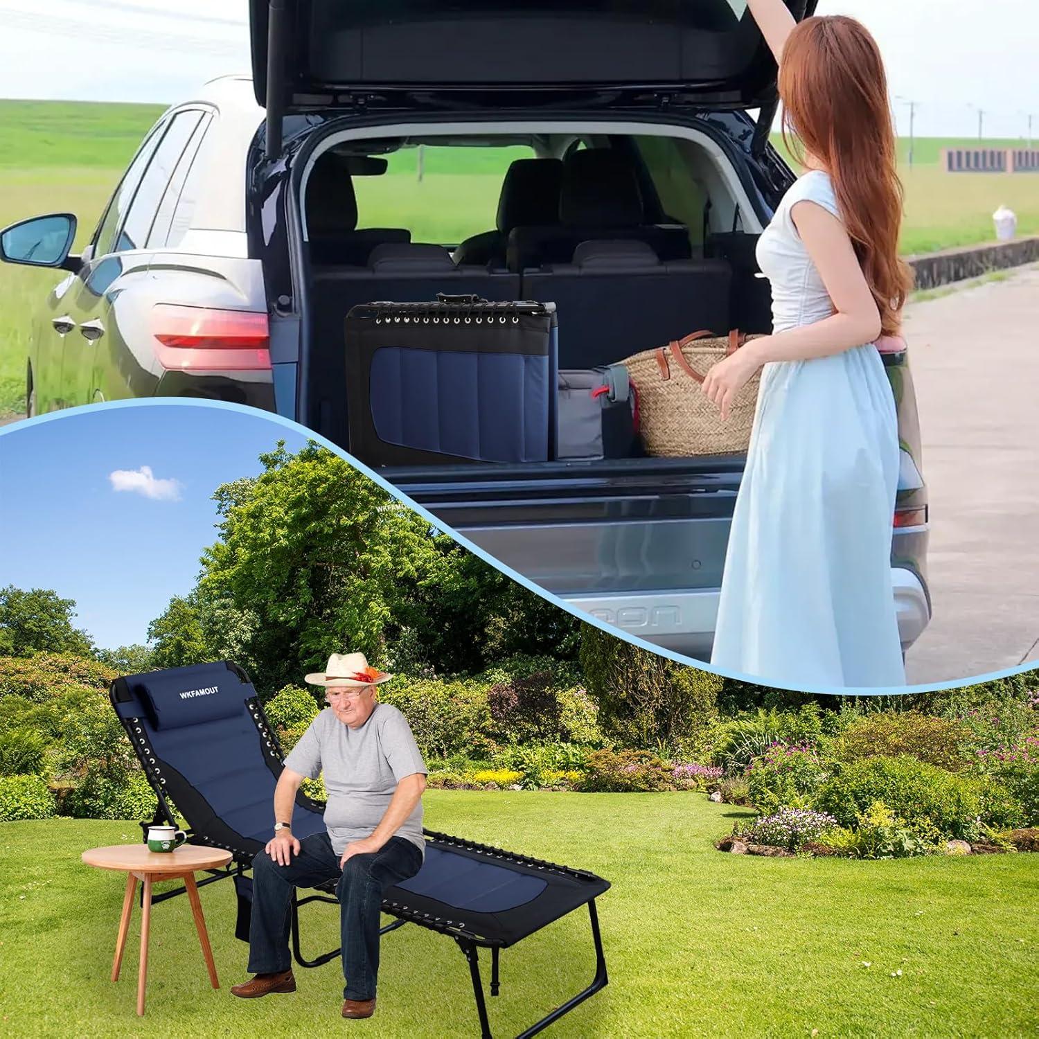 Klappbare Sonnenliege Gartenliege 5-fach verstellbar Navy 190x59CM
