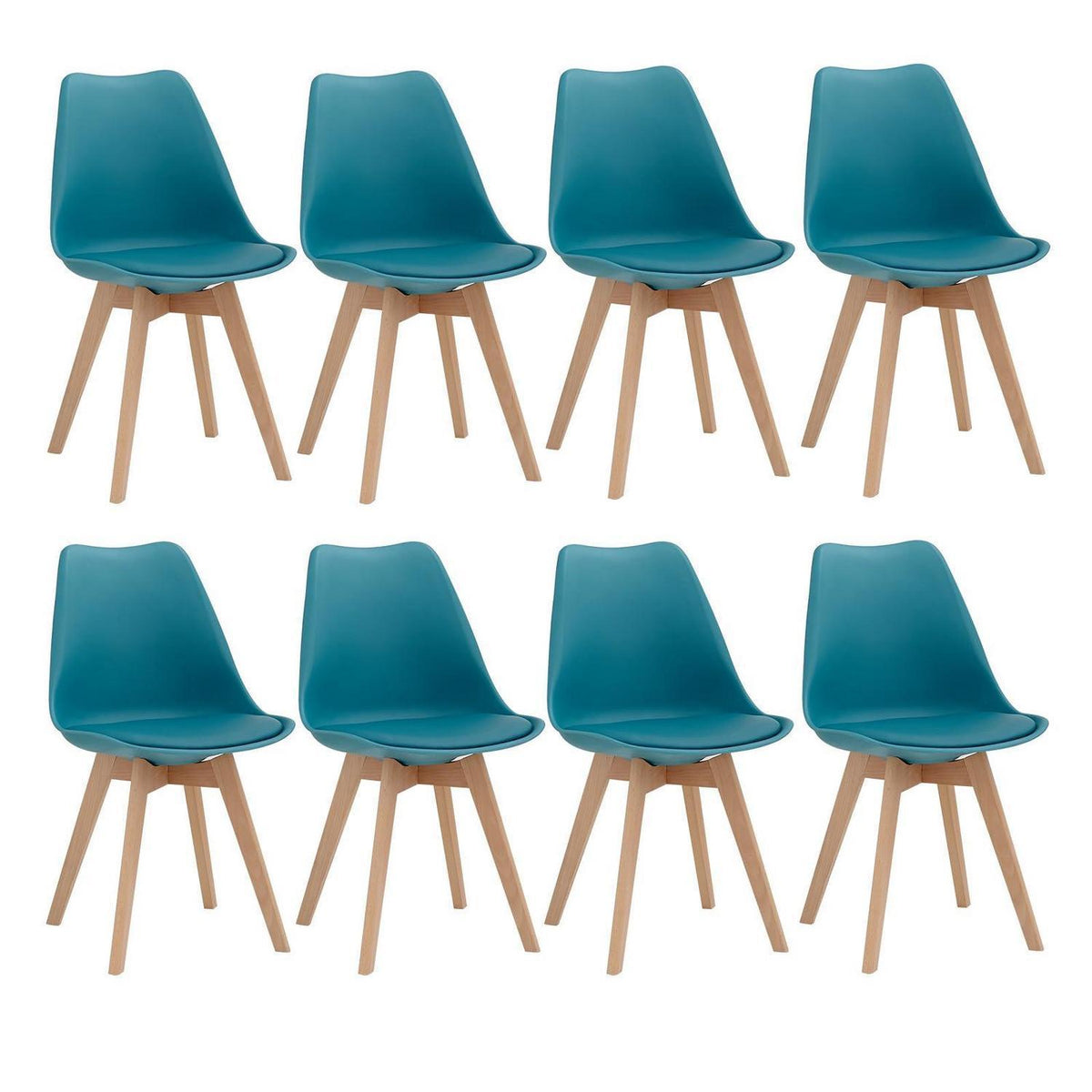 8 Esszimmerstühle Nordic Dunkelgrün – Massivholz Buche