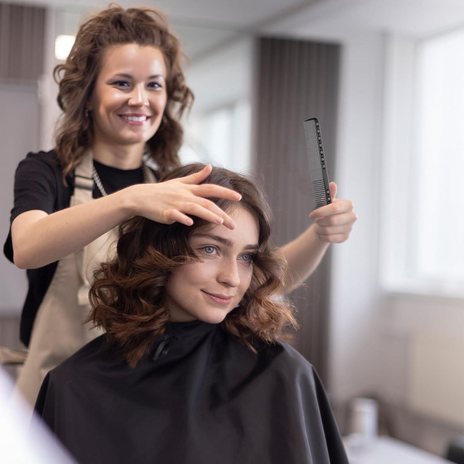 4er Set Carbon Haarkamm Friseur Antistatisch Hitzebeständig - Schwarz