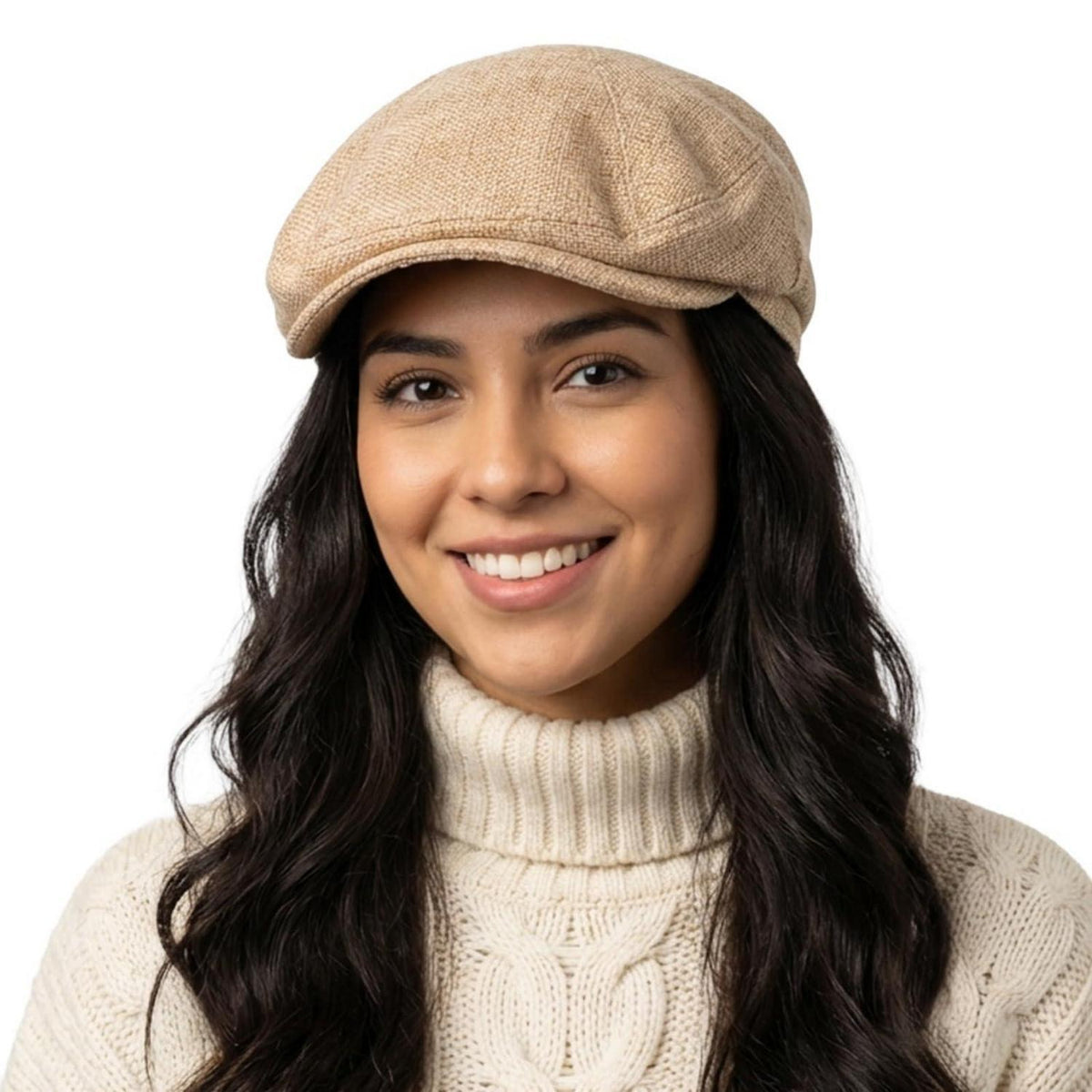 Schiebermütze Herren Baumwolle Leinen – Gatsby Flatcap Khaki L