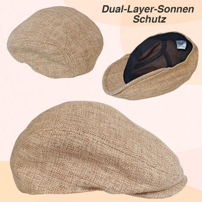 Schiebermütze Herren Baumwolle Leinen – Gatsby Flatcap Khaki L