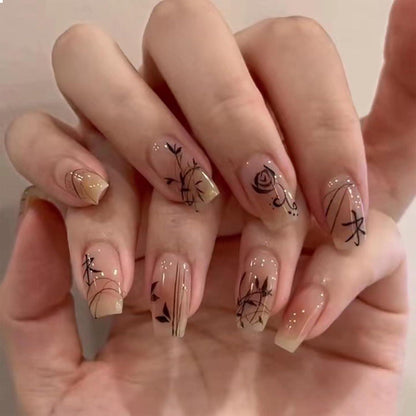 Rosa Chinesischer Stil Press on Nails 30 Stück