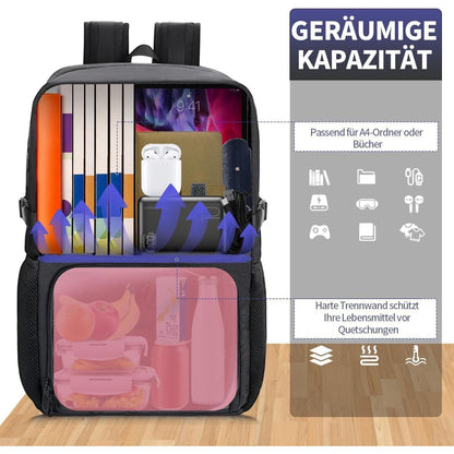 17.3 Zoll Laptop Rucksack mit Kühlfach & Molle-System Schwarz
