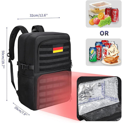 17.3 Zoll Laptop Rucksack mit Kühlfach & Molle-System Schwarz