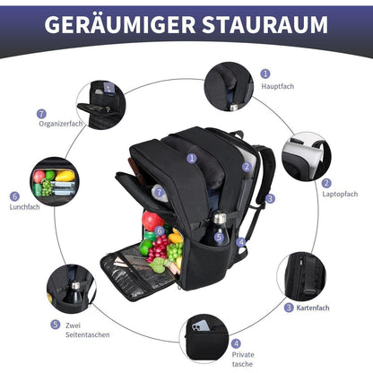17.3 Zoll Laptop Rucksack mit Kühlfach & Molle-System Schwarz