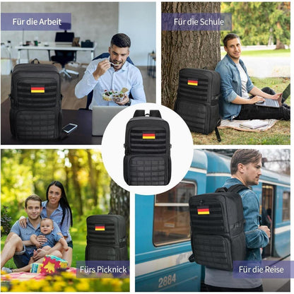 17.3 Zoll Laptop Rucksack mit Kühlfach & Molle-System Schwarz