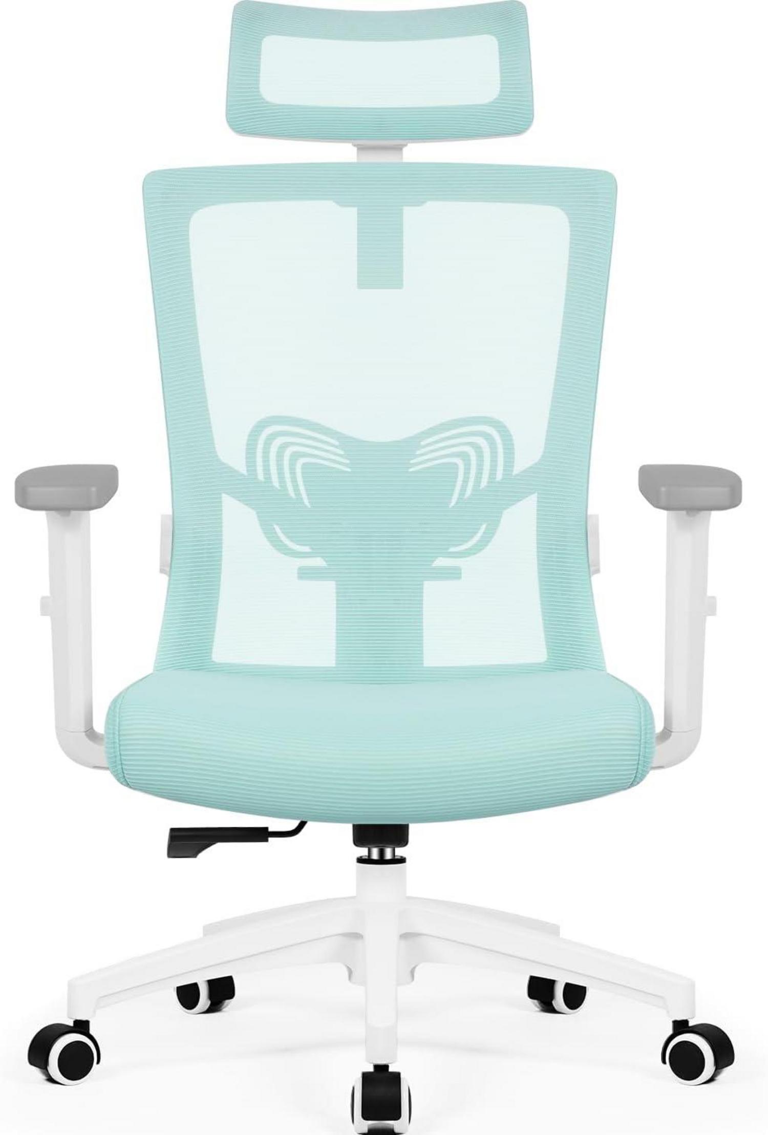 Ergonomischer Bürostuhl mit Kopfstütze, Armlehnen, Wippfunktion, 150kg