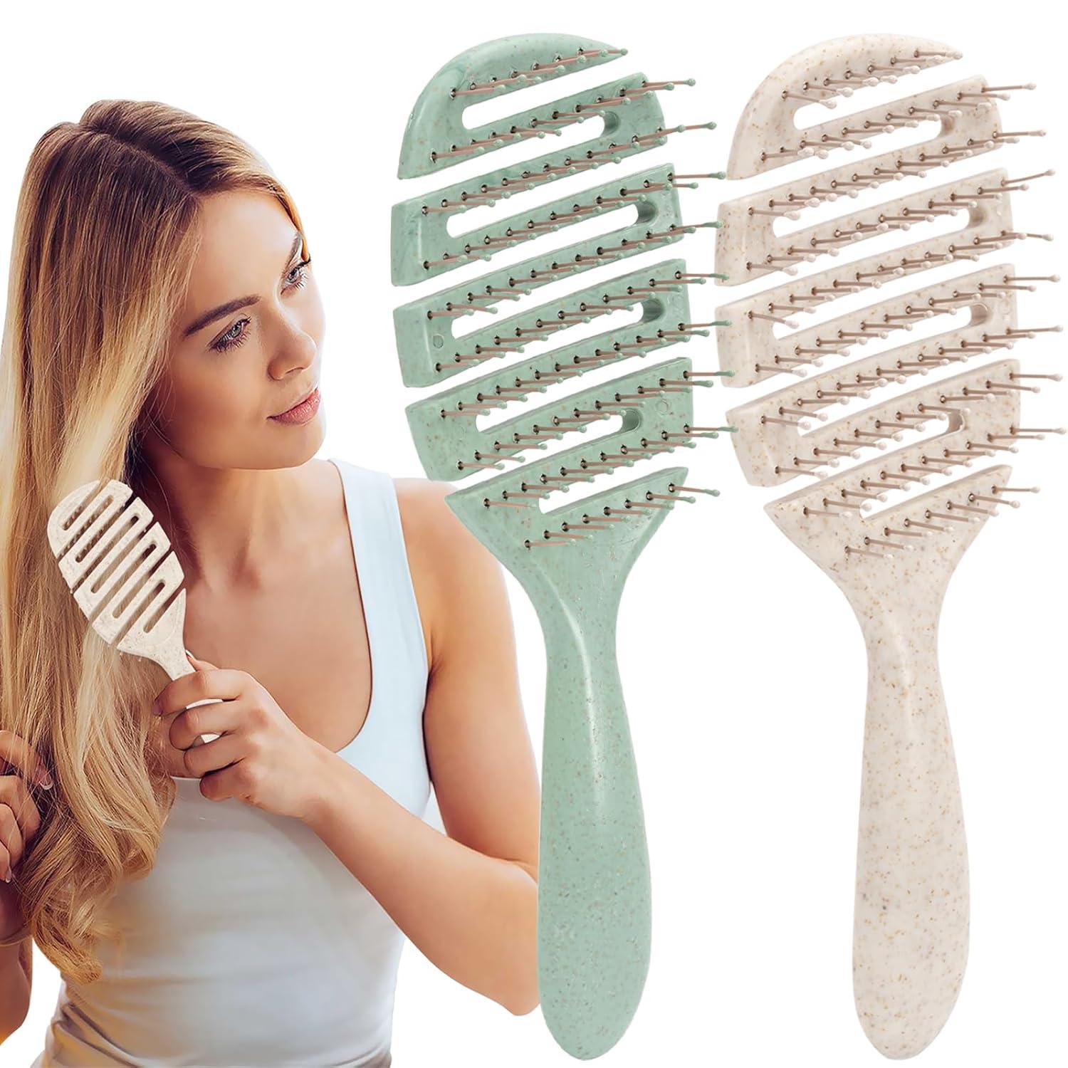 2er Pack Haarbürsten Set Weiche Lockenbürste Entwirrbürste Wet Dry