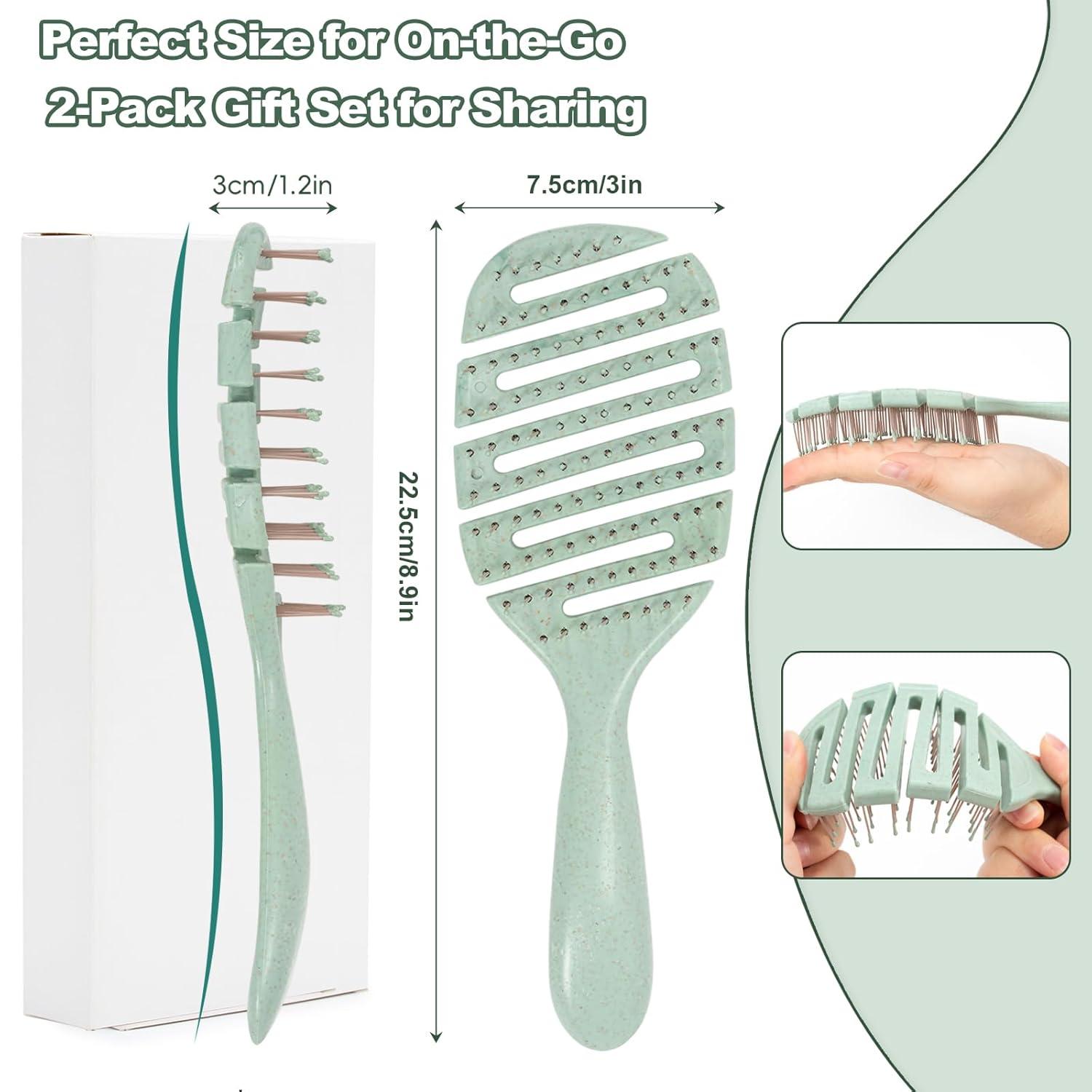2er-Pack Haarbürsten-Set, Weiche Lockenbürsten für Männer und Damen