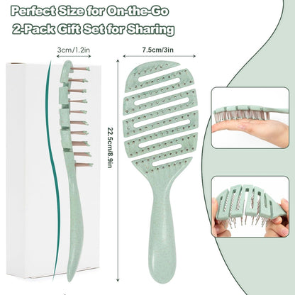2er-Pack Haarbürsten-Set, Weiche Lockenbürsten für Männer und Damen