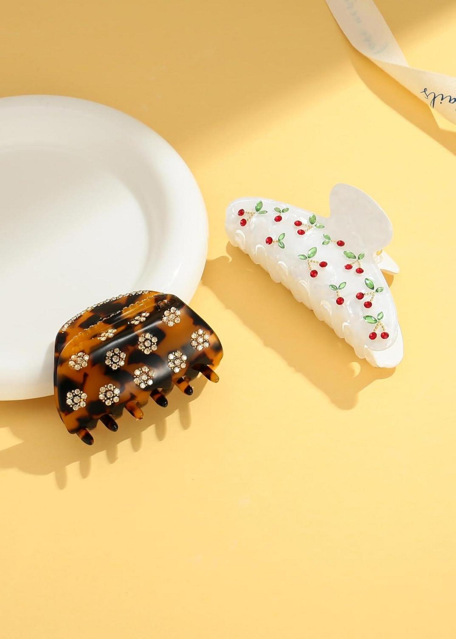 LILIE&WHITE Haarspangen-Set Kirsch und Blumen 2er-Pack für