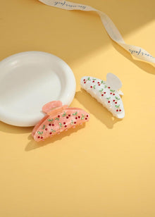 Haarspangen-Set Damen Kirsch Blattmuster 2er-Pack Rutschfest