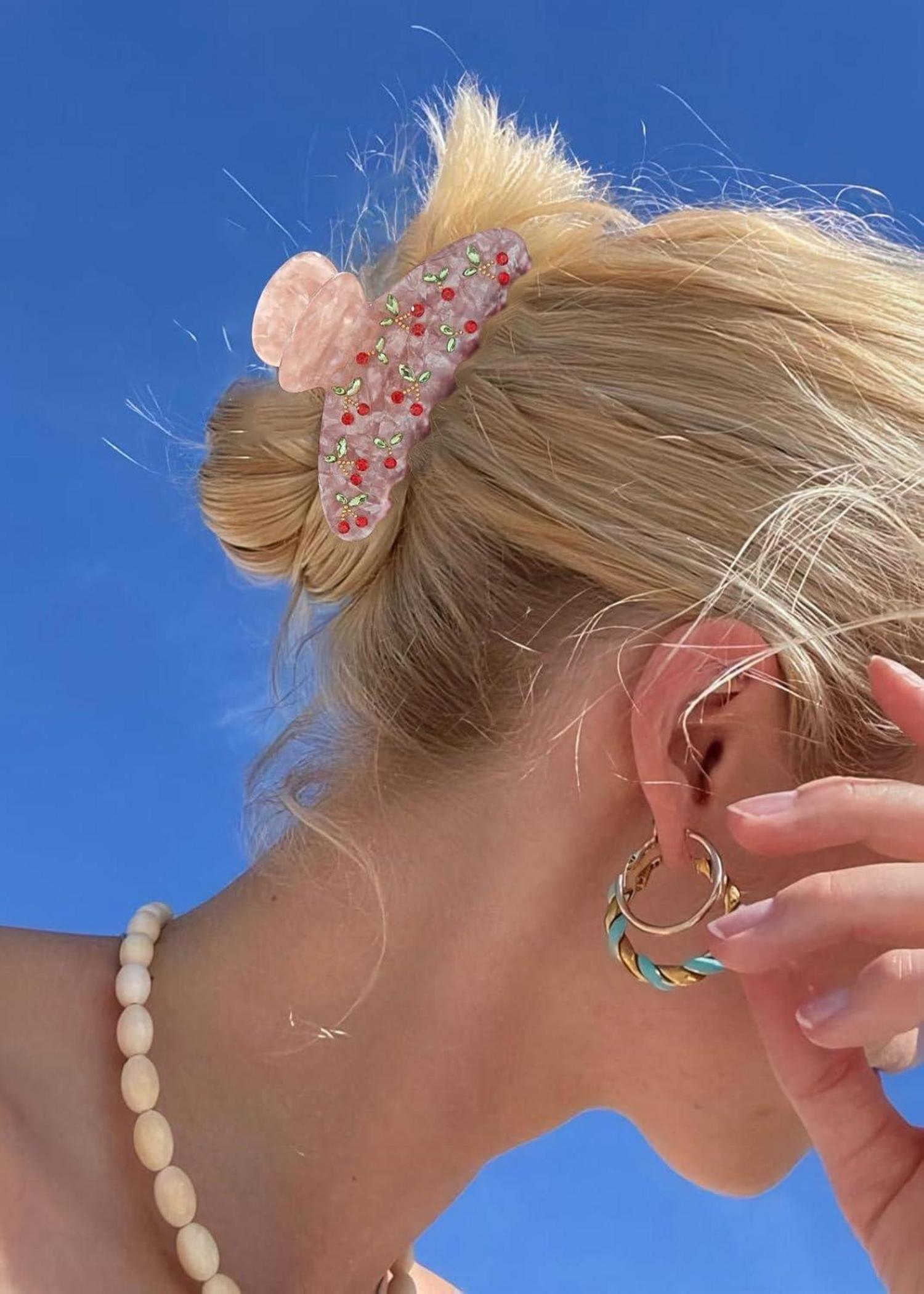 LILIE&WHITE Haarklammern-Set Damen 2er-Pack Kirsch- Blattdesign