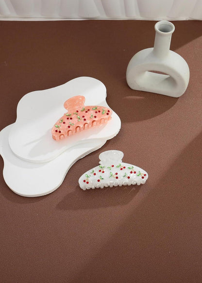 Haarspangen-Set 2er-Pack Kirsch Blatt Design Rutschfest Strapazierfähig