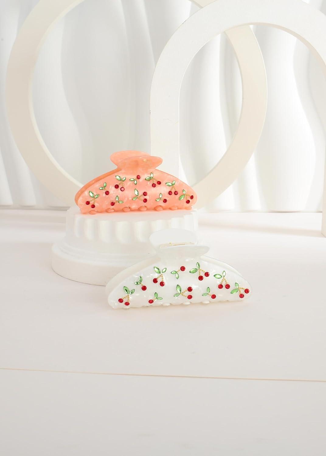 LILIE&WHITE Haarklammern-Set Damen 2er-Pack Kirsch- Blattdesign