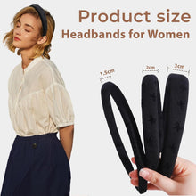 Schwarze Haarbänder Damen Set 3er Pack Schleifenmuster 1cm