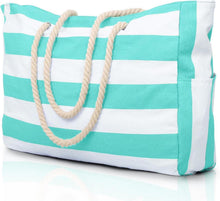 Leichte wasserdichte Strandtasche mit Reißverschluss in Hellem Cyan