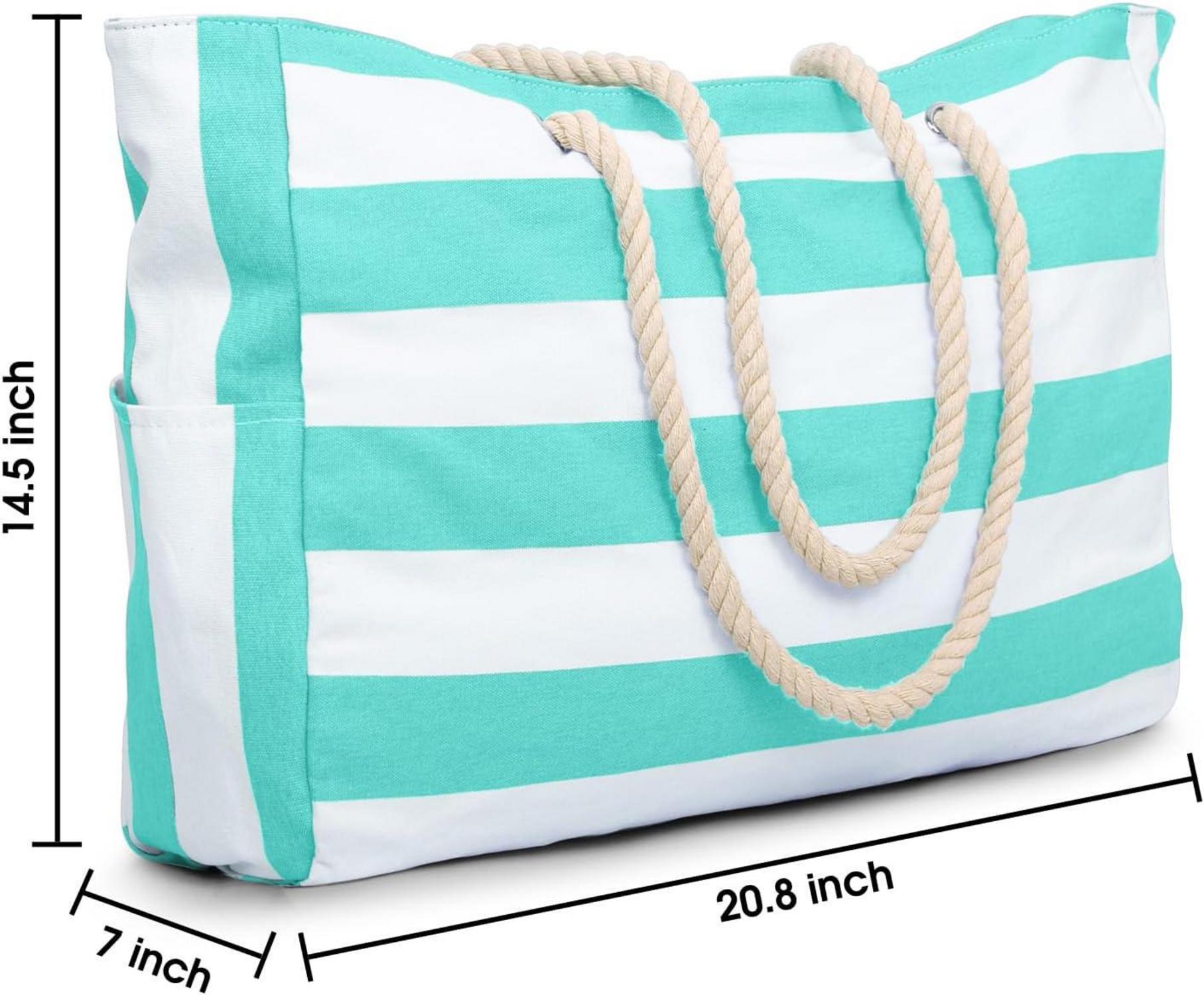 Strandtasche XXL Damen Tote Bag Shopper Badetasche Handtasche Cyan