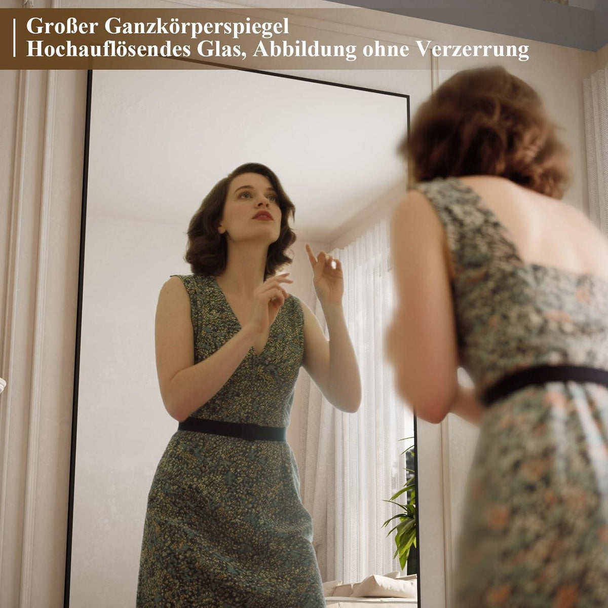 Großer Stand- & Wandspiegel 102x218 cm – Schwarz