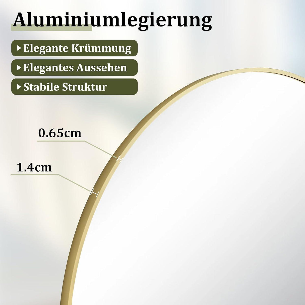 Großer Bogen-Standspiegel 218x102cm | Gold, Stehend & Hängend