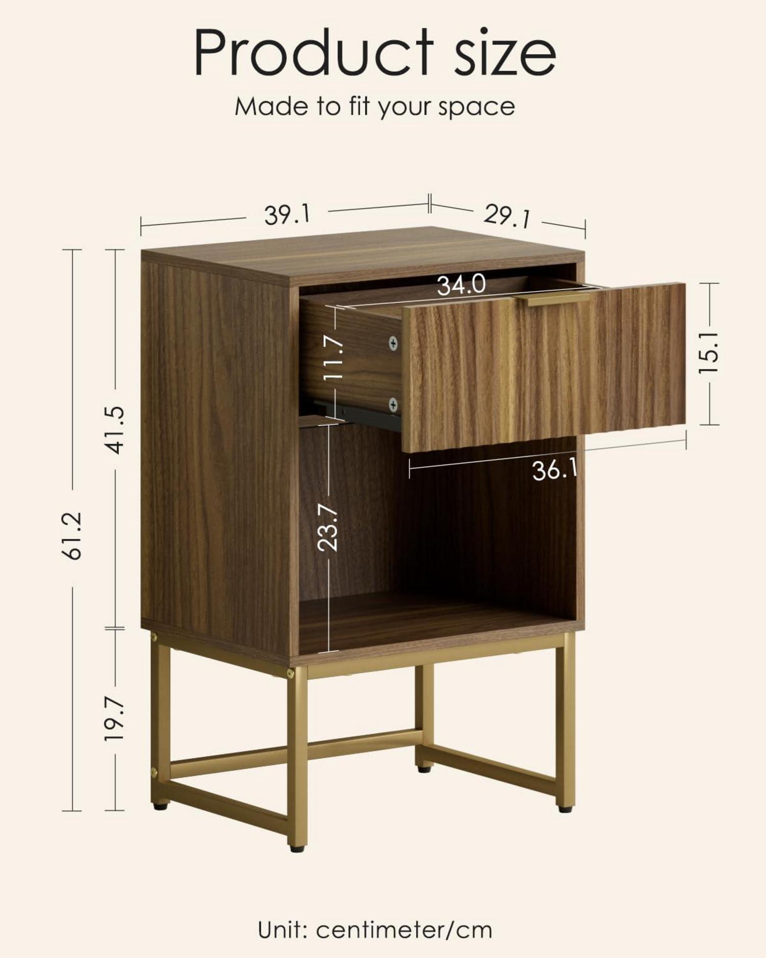 Nachttisch mit Schubladen Holz Schwarz Schlafzimmer
