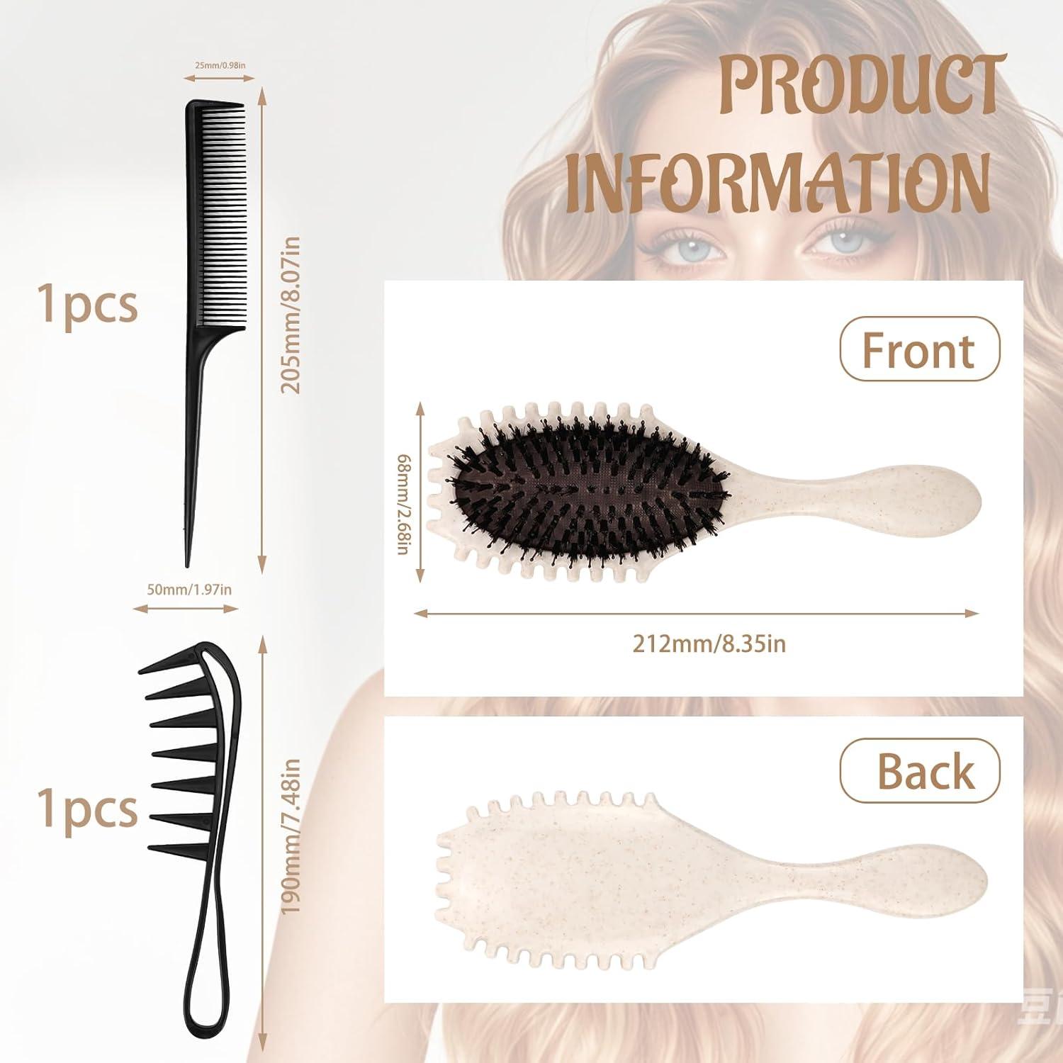 Lockenbürste Lockenkamm Set 3-teilig Haarbürste Detangler Bürste