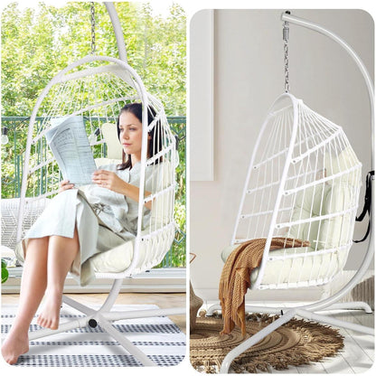 Hängesessel mit Ständer & Kissen – Faltbar, Indoor & Outdoor