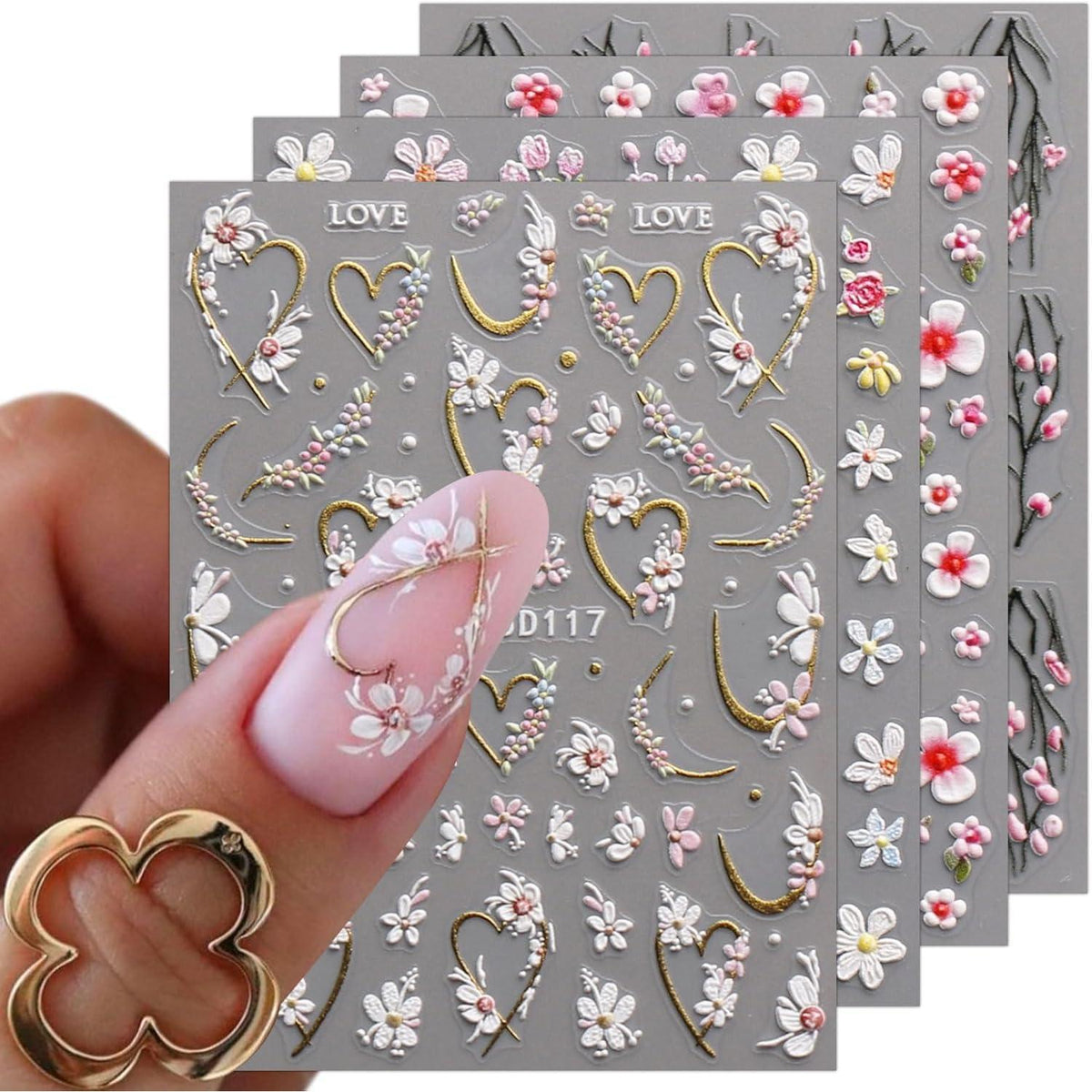 3D Nagelsticker Blumen – Nail Art Aufkleber für Sommerdesign