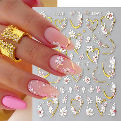 3D Nagelsticker Blumen – Nail Art Aufkleber für Sommerdesign