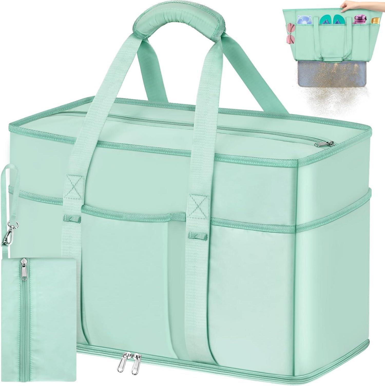 Strandtasche XXL Wasserdicht mit Nassfach und 12 Taschen 45L