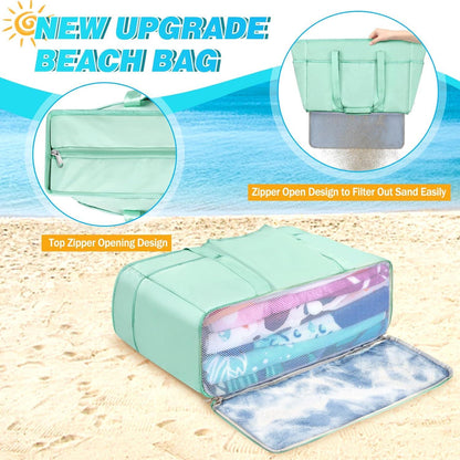 Strandtasche XXL Wasserdicht mit 12 Taschen 45L - VOBUKE