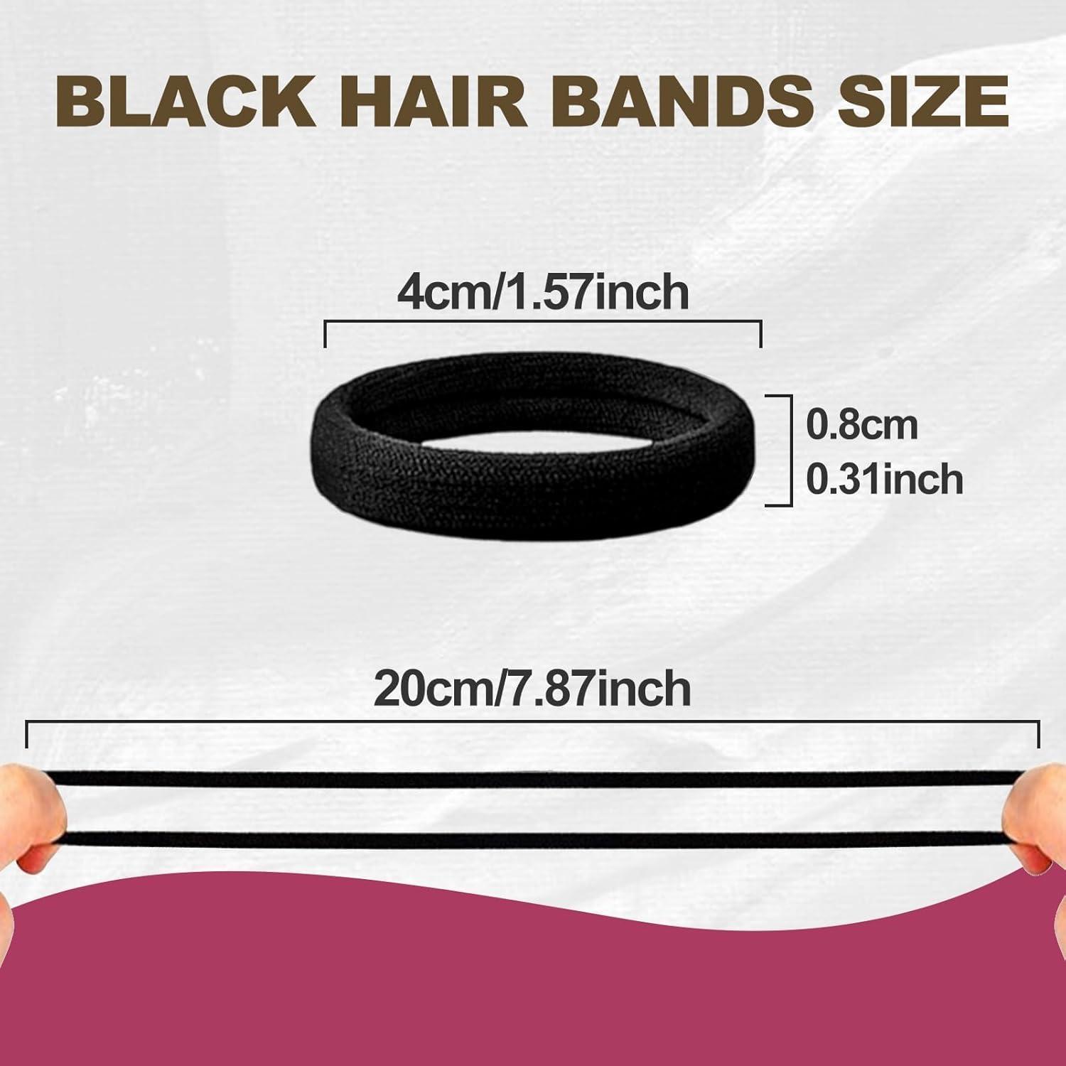 50 Stück 8mm Haargummi Damen Mädchen Herren Schwarz