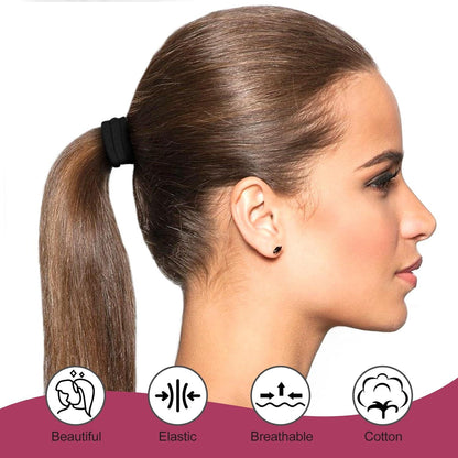 50 Mini Haargummis Schwarz Soft 8mm Zopfgummi Damen Mädchen Herren