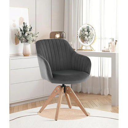 Drehbarer Samt-Sessel Grau – Bequem & Vielseitig für Wohnzimmer