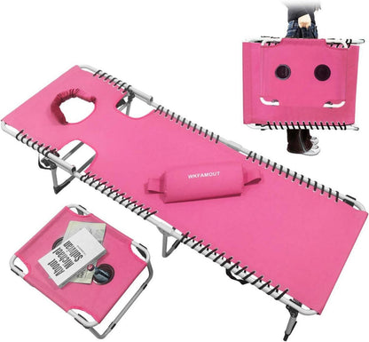 Klappbare Sonnenliege mit Arm- und Gesichtsloch 5-stufig verstellbar