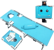 Klappbare Sonnenliege mit Gesichts- und Armloch 5-fach verstellbare