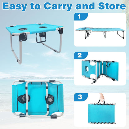 Sonnenliege Klappbar 5-Stufig Verstellbarer Rückenlehne mit Loch für