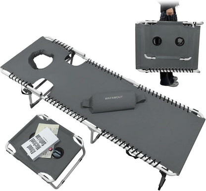 Sonnenliege Klappbar mit Loch 5-Stufig Verstellbar Rückenlehne Strand