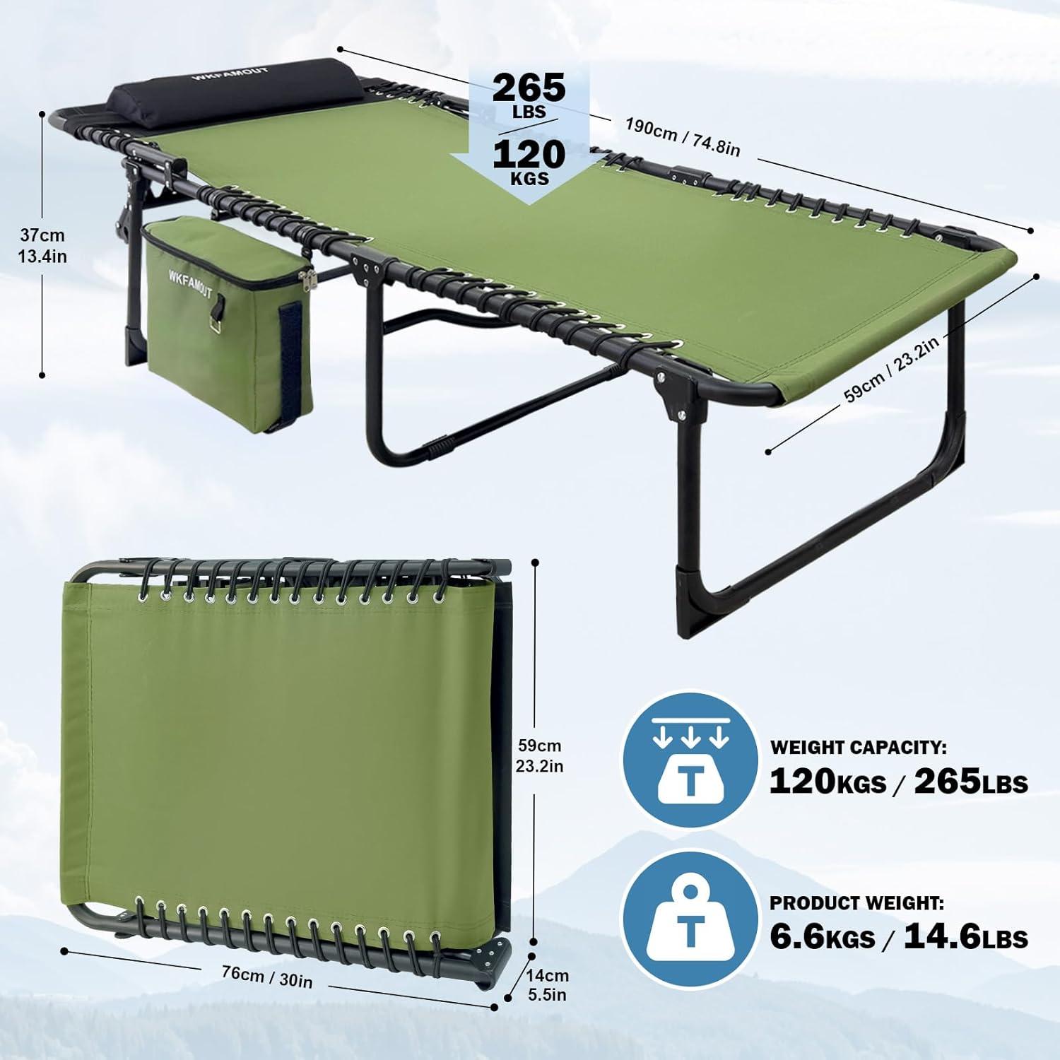 Sonnenliege Campingbett Klappbar 5-Stufig Verstellbar Outdoor 190x59CM