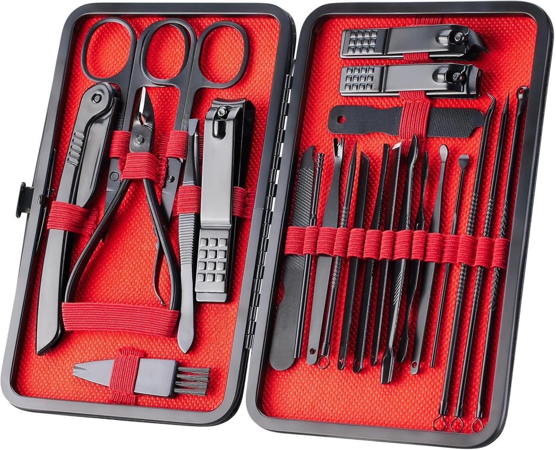 XMOSNZ Maniküre Pediküre Set 24-teilig Edelstahl Etui