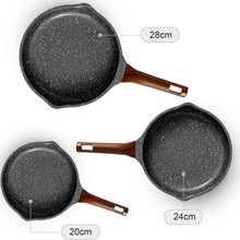 Antihaft Pfannenset 20cm 24cm 28cm Induktion Granit Omelett