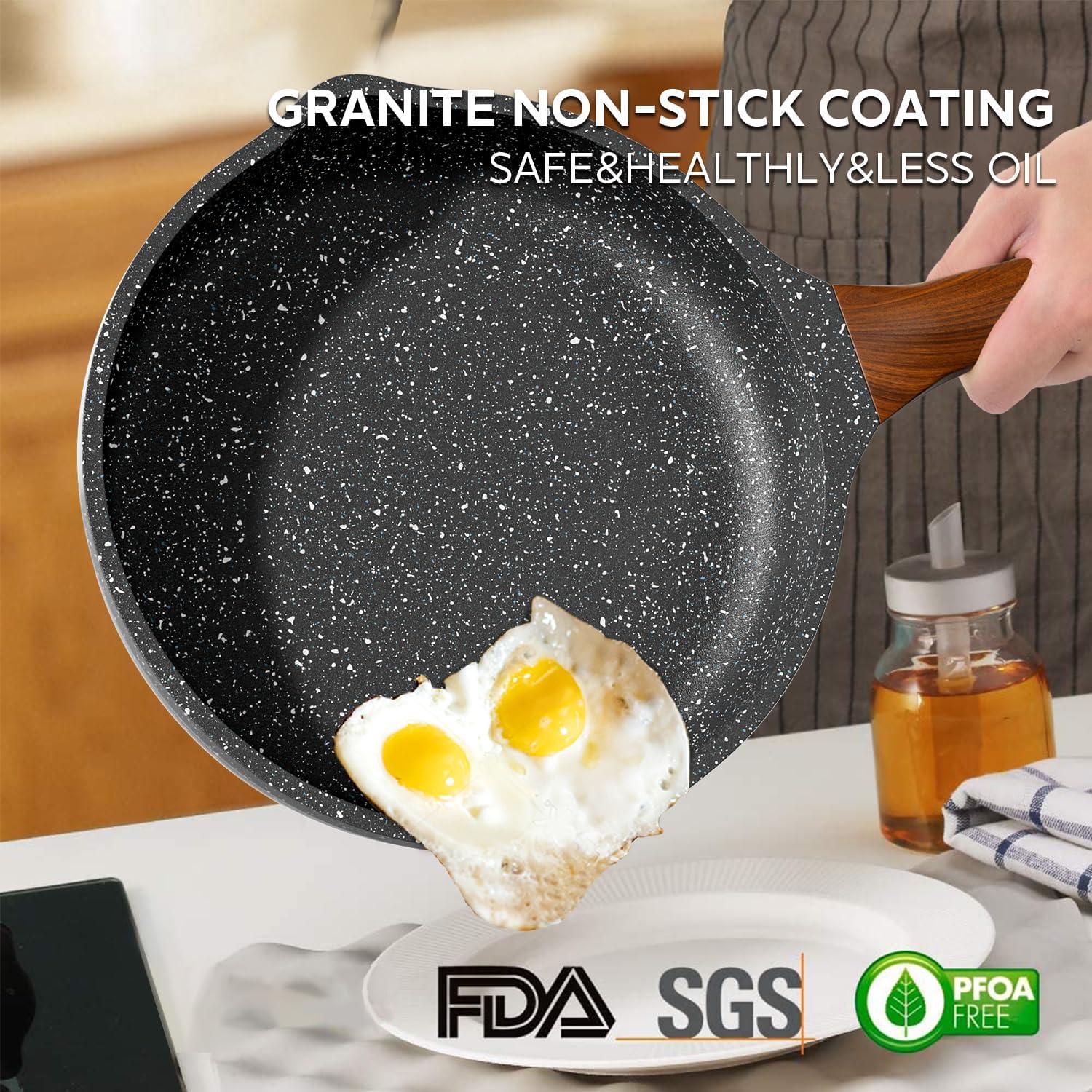 Induktion Pfannenset mit Deckeln Antihaft Bratpfannen Set 20 cm 24 cm