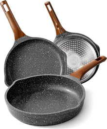 Antihaft Induktion Bratpfannen Set 20 24 28 cm Granit Omelett Pfanne