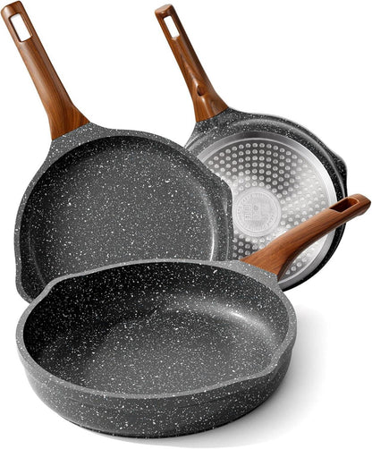 Antihaft Induktion Bratpfannen Set 20 24 28 cm Granit Omelett Pfanne