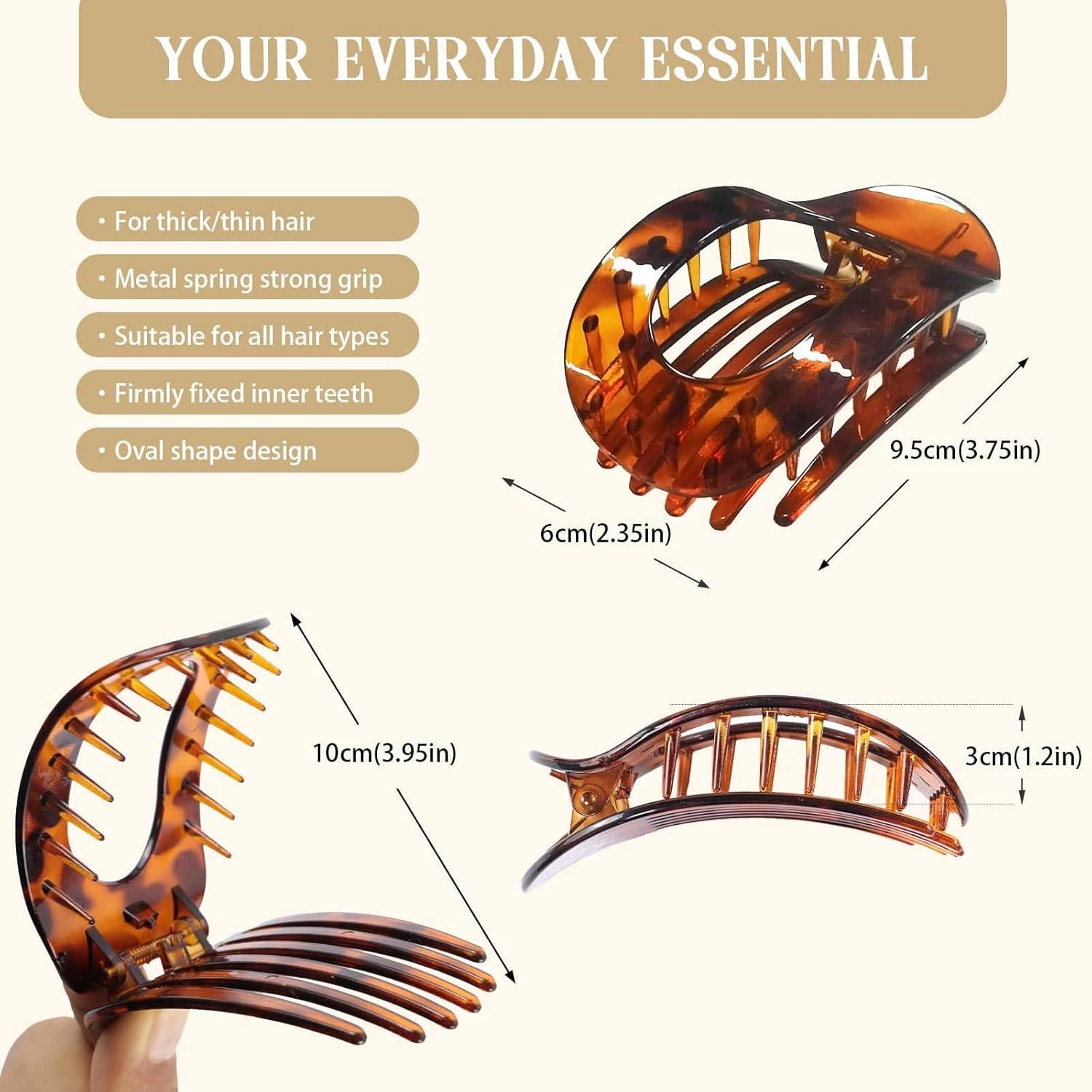 Haarklammer Damen Leopardmuster Flat Claw Clip 3 Stück