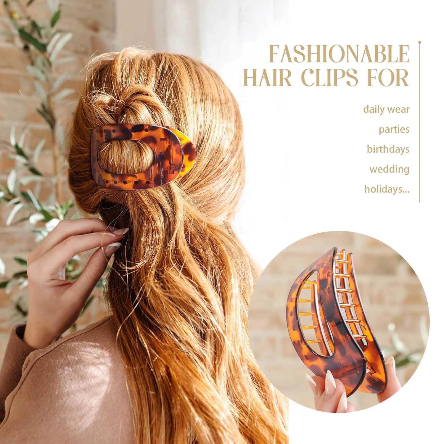 Haarklammern Damen Mittelgroß Haarspange Leopardenmuster Dünnes Haar