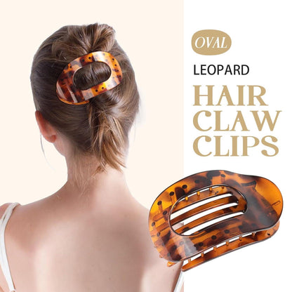 Haarklammern Damen Leopardenmuster Flach Claw Clip 3 Stück Medium